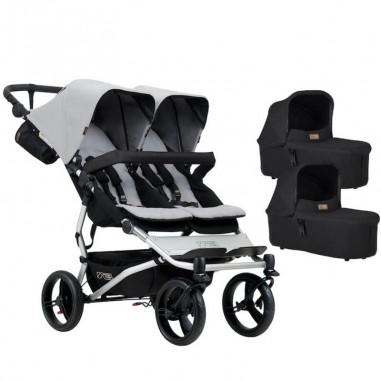 Pack Poussette Double Duet V 3 Silver 2 Nacelles Carrycot Plus Pack Poussette Double Duet V 3 Silver 2 Nacelles Carrycot Plus