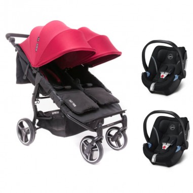 Pack Poussette Double Easy Twin 3S Light Châssis Black Baby Monsters + Coques Aton 5 Cybex Baby Monsters - 49