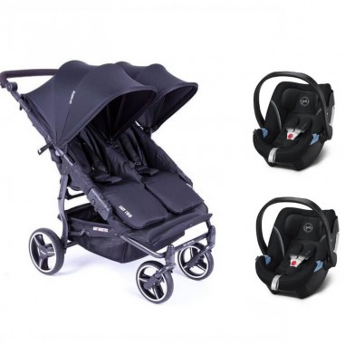 Pack Poussette Double Easy Twin 3S Light Châssis Black Baby Monsters + Coques Aton 5 Cybex Baby Monsters - 7