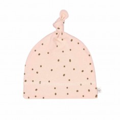 Bonnet de Naissance Pointillés Rose Poudré Lässig 2