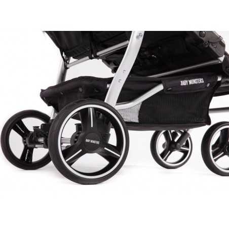 Easy Twin 3S Light Chassis Silver Poussette Double Réversible + Habillage Pluie Baby Monsters Baby Monsters - 45