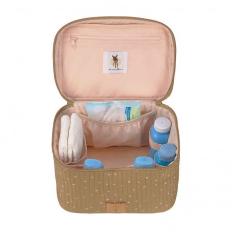 Trousse de Toilette Vanity Nomade pour Bébé Pointillés Curry Lässig